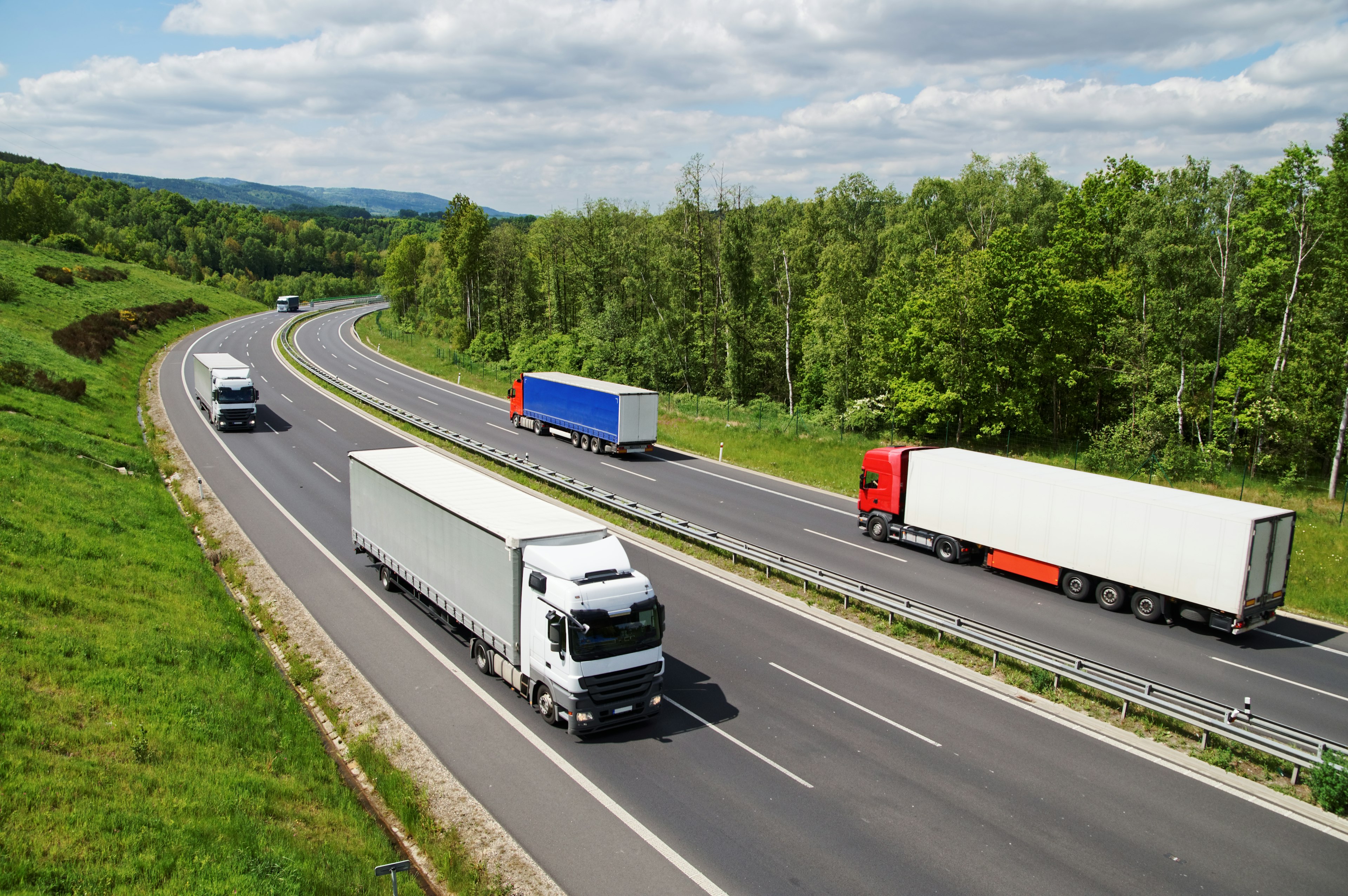 Trucks / Lorries / HGVs on a country road