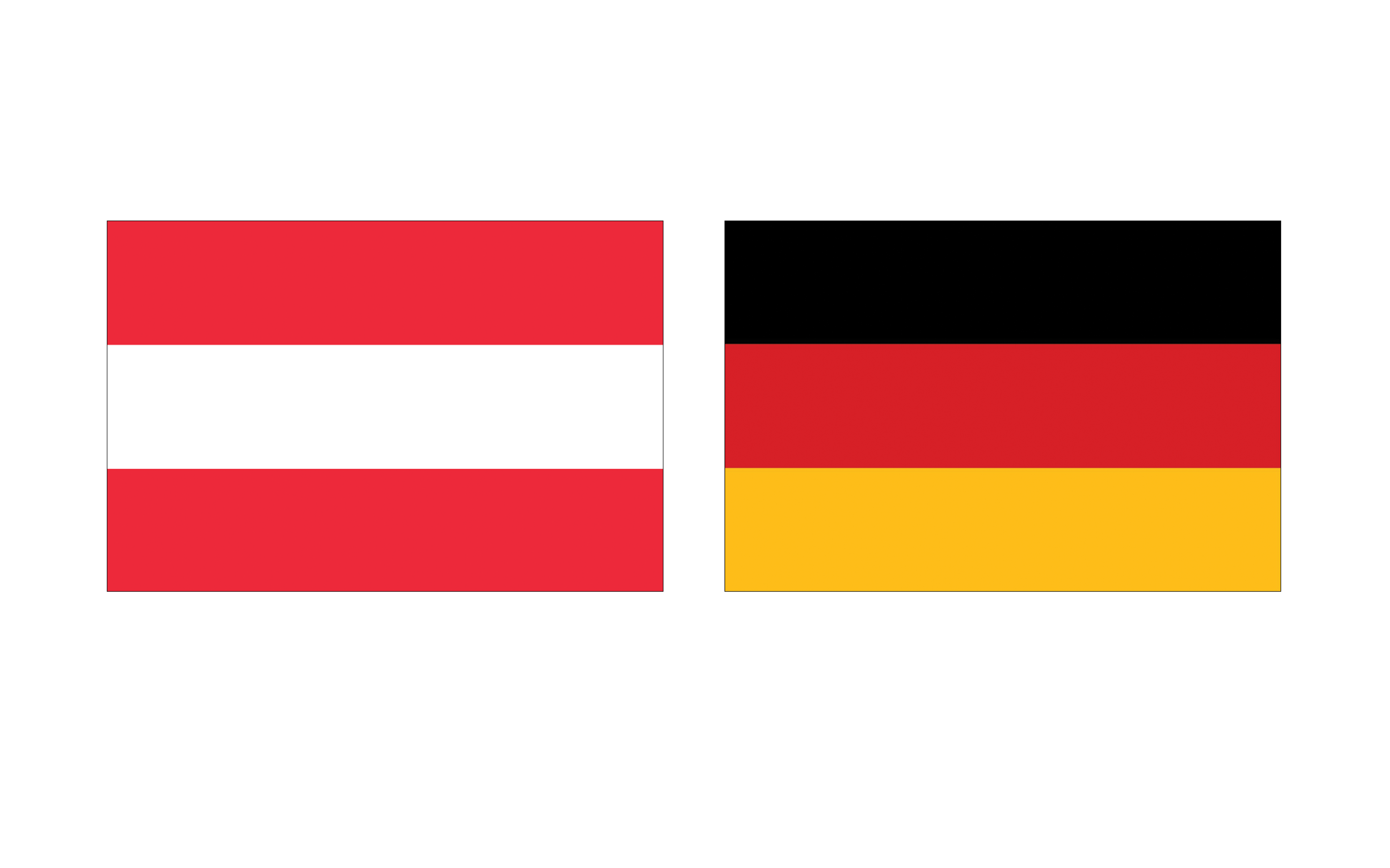 Austrian and Germany national flags