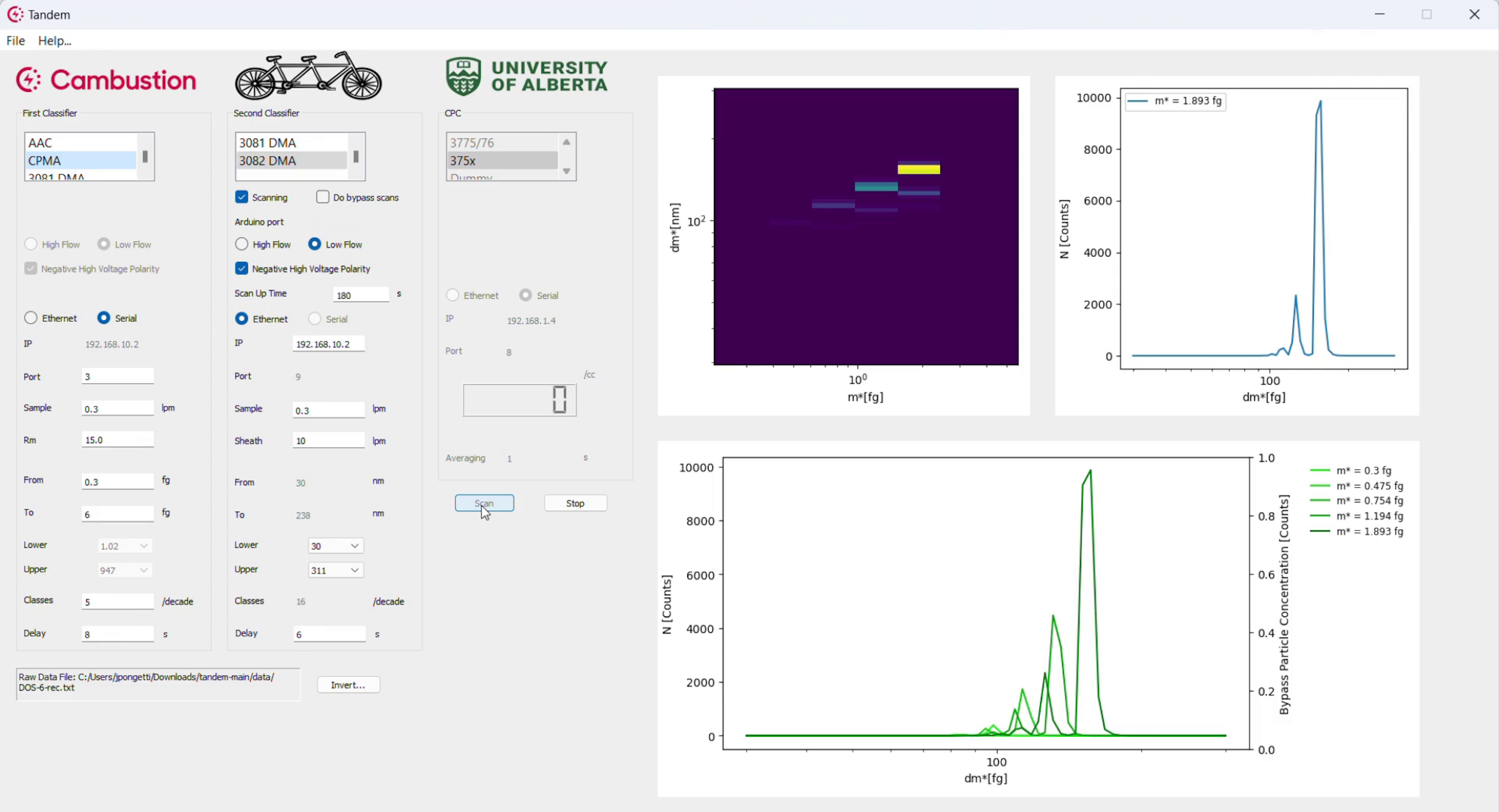 Tandem software user interface