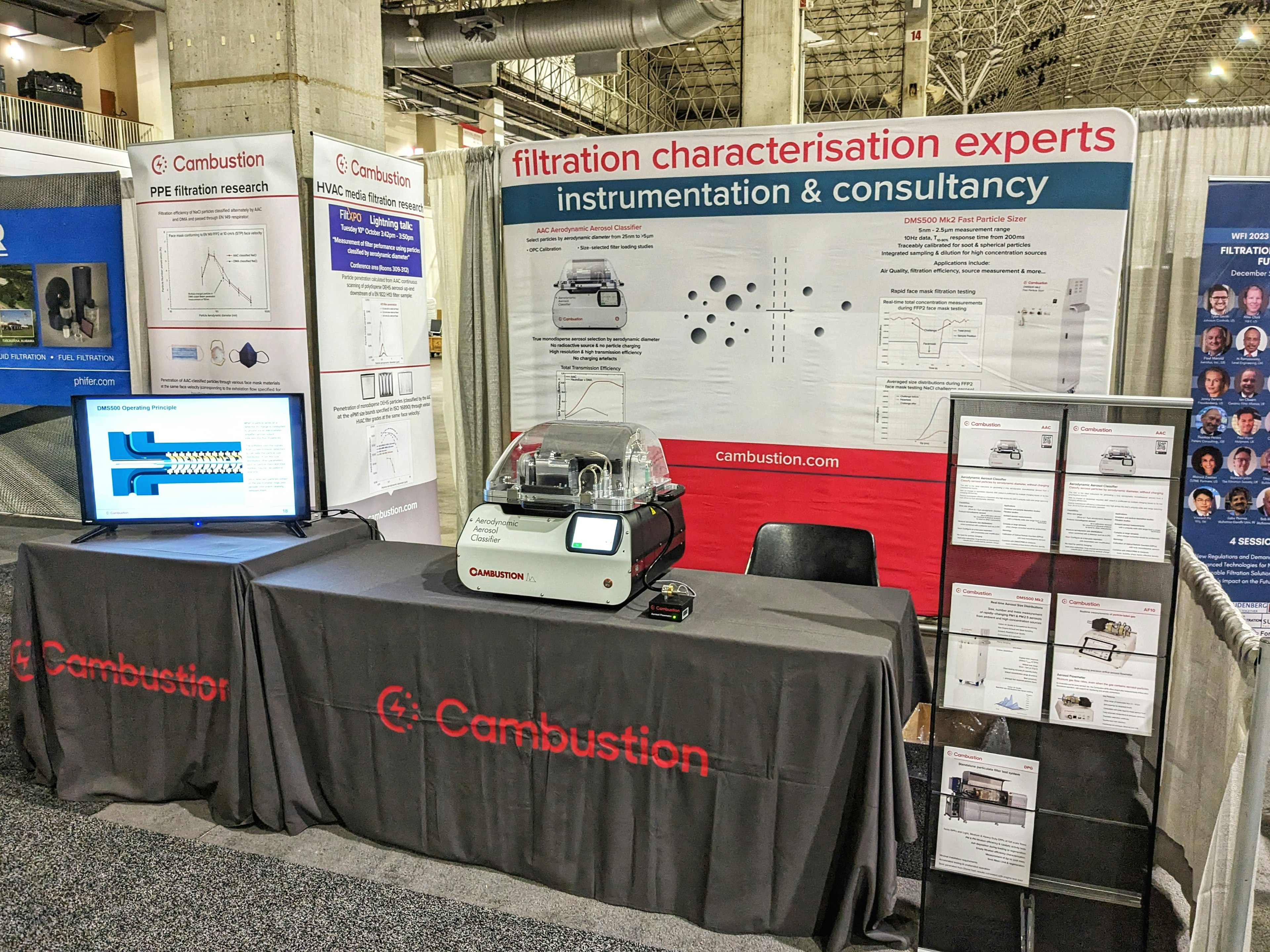 Cambustion Booth at FiltXpo 2023 showing the AAC