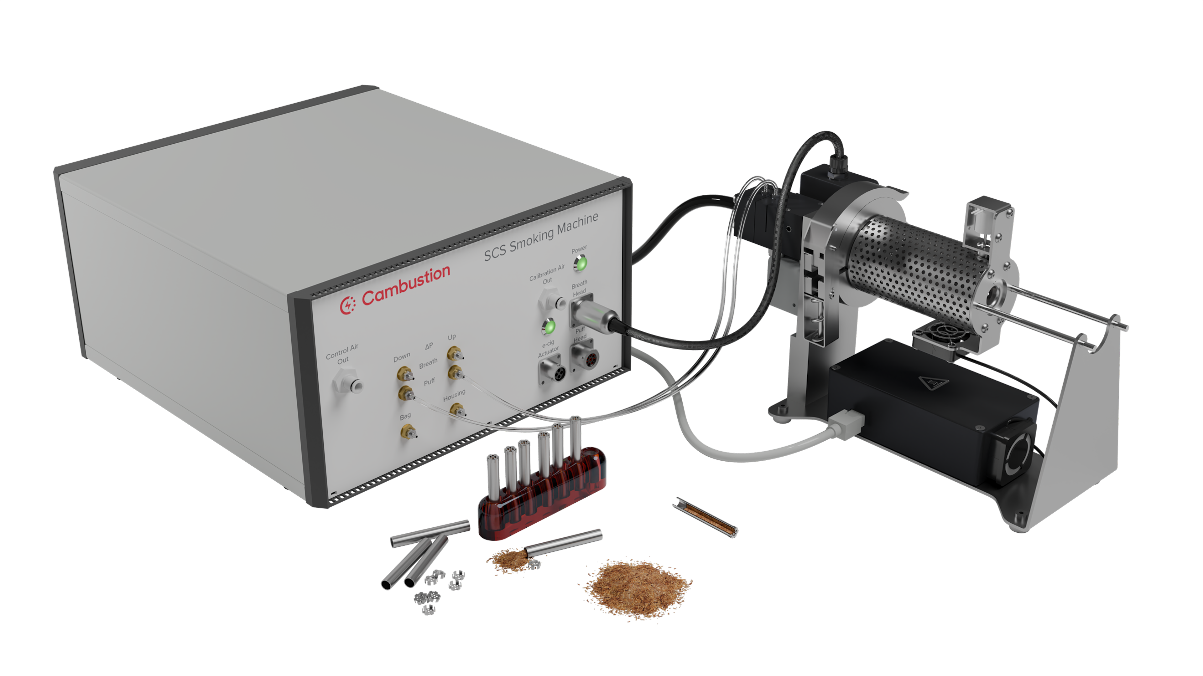 SCS smoking machine with heat not burn testing acces