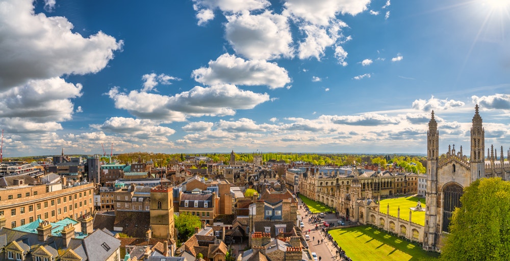 Aerial panorama of Cambridge, UK Aerial panorama of Cambridge, UK