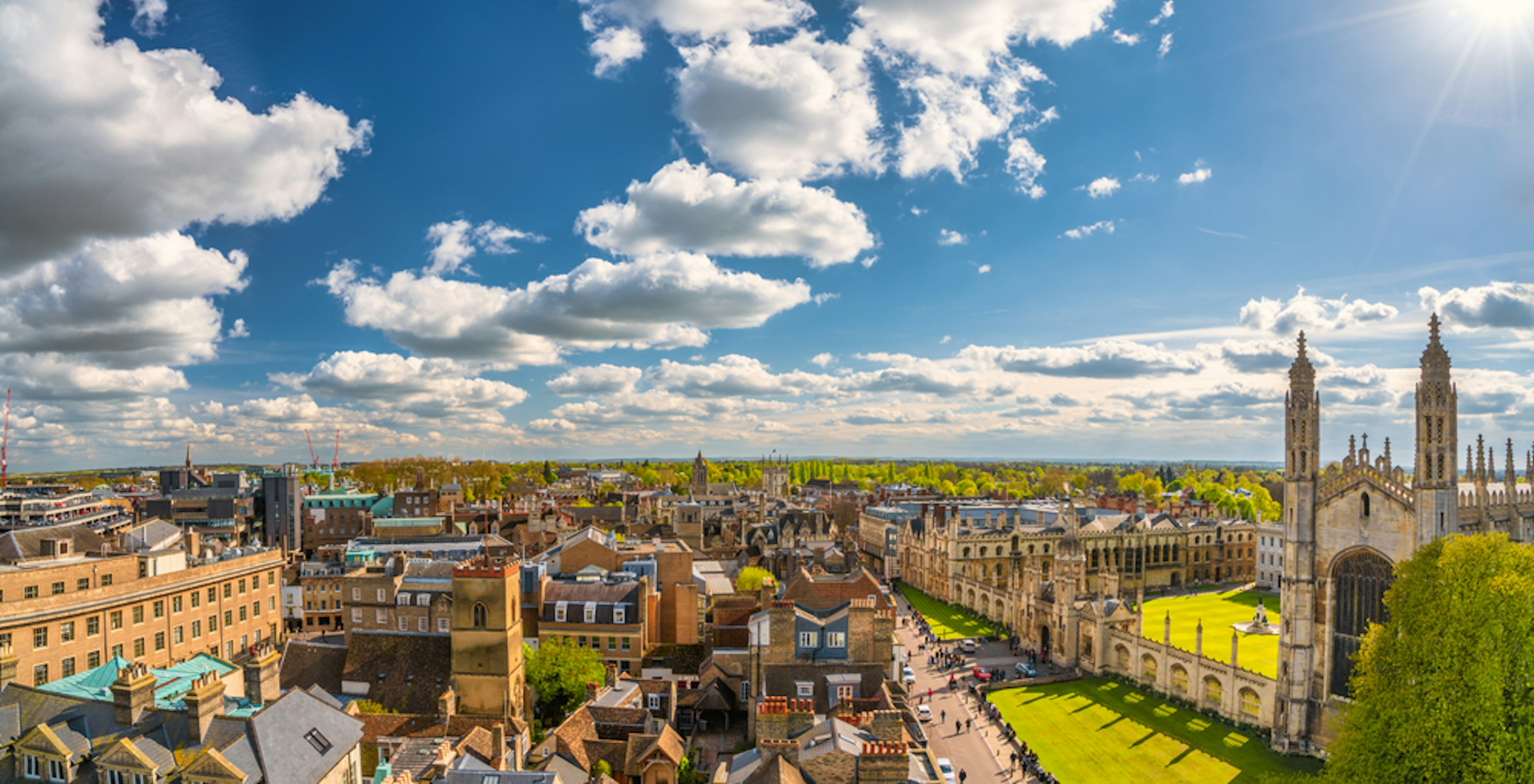 Aerial panorama of Cambridge, UK