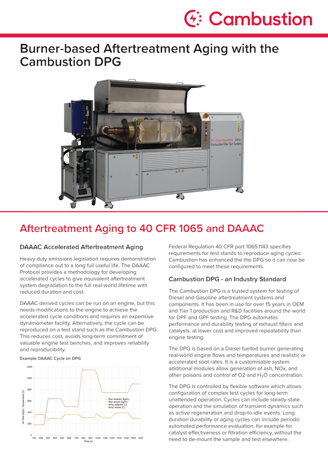 DPG l Particulate Filter Test System | Cambustion