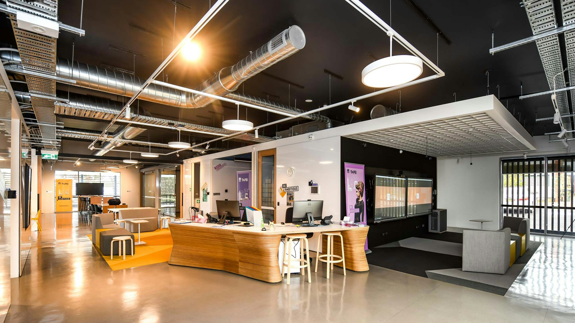 tafe NSW Narrandera: media lounge and reception area