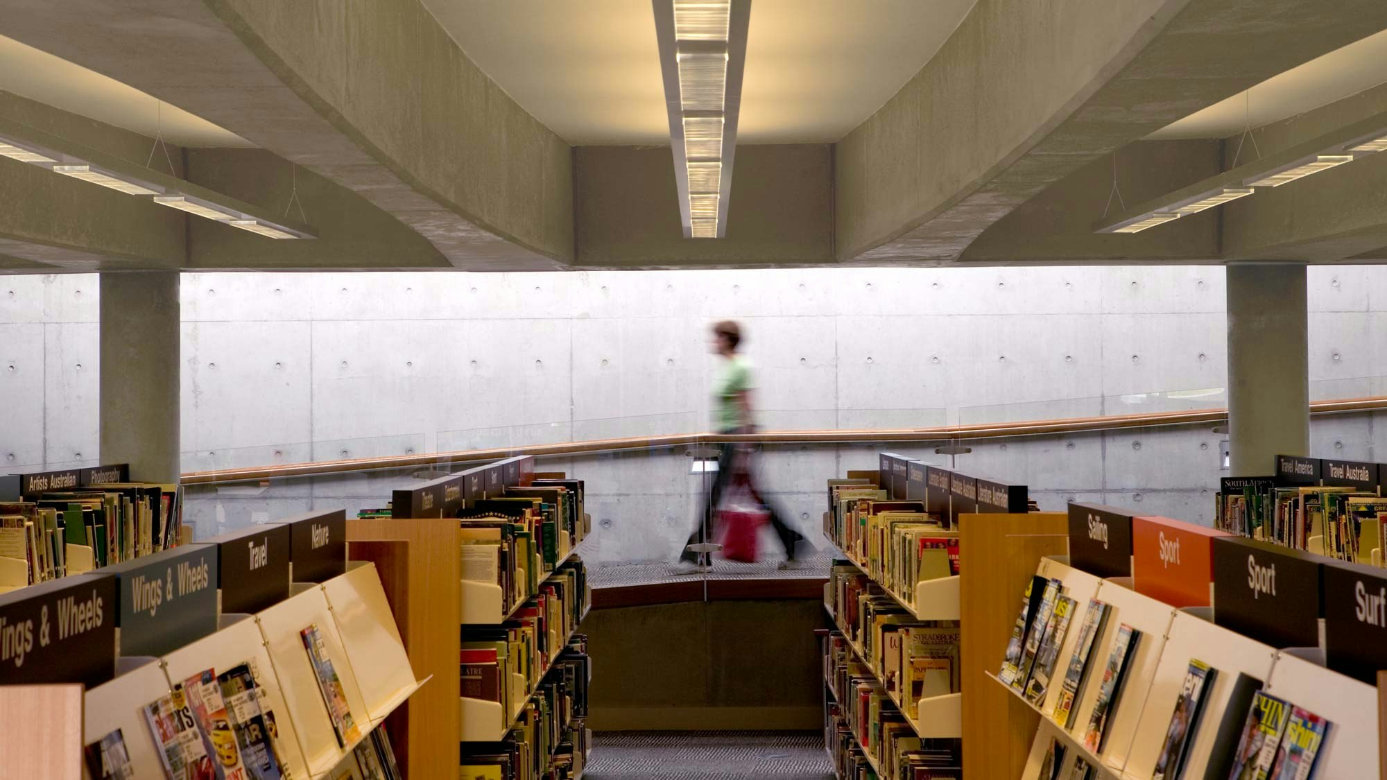 library floor and ramp