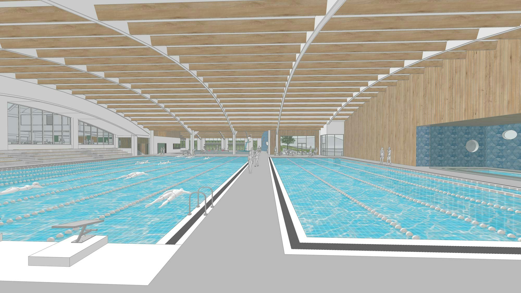 View of pools