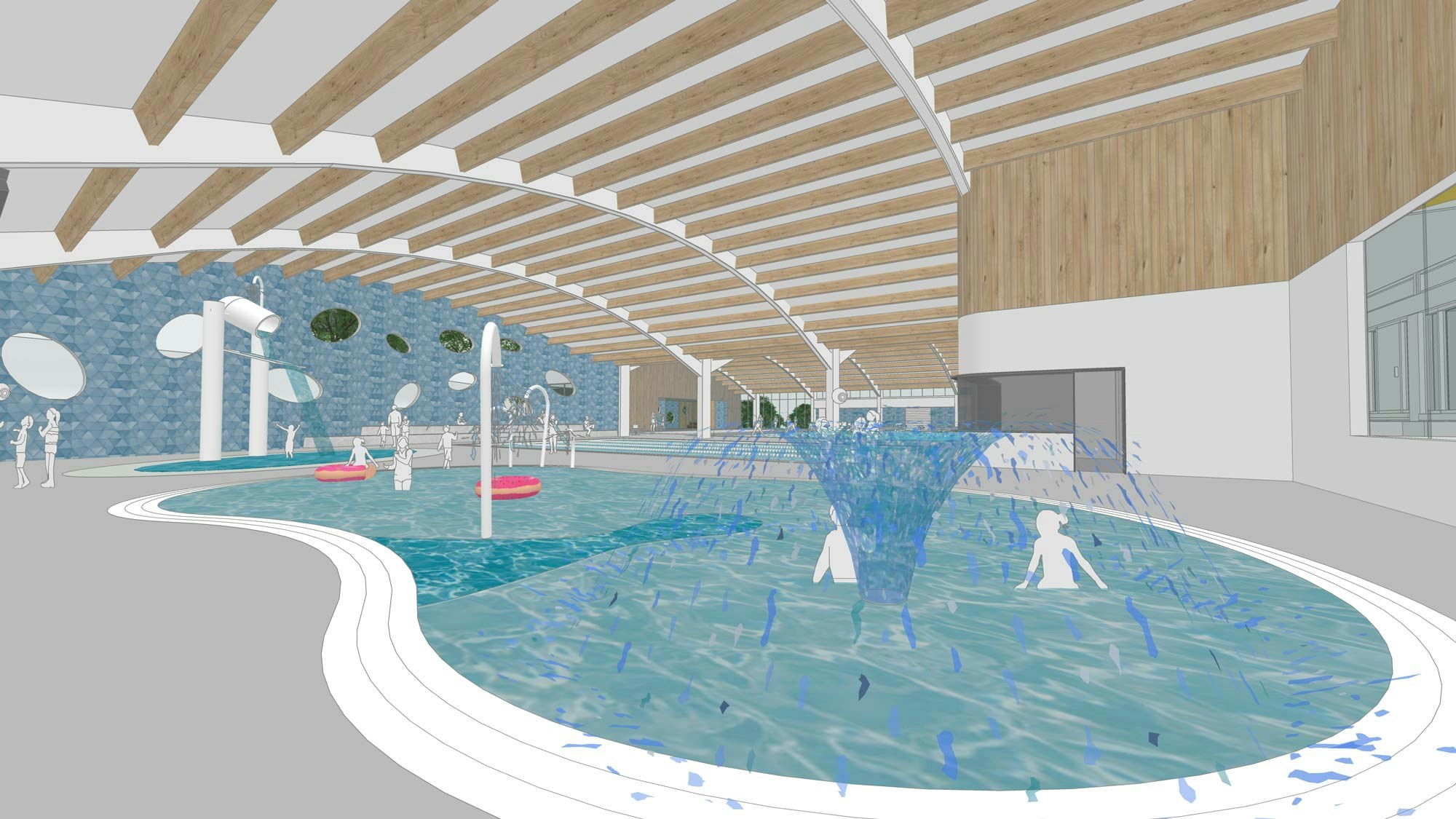 View of splash deck