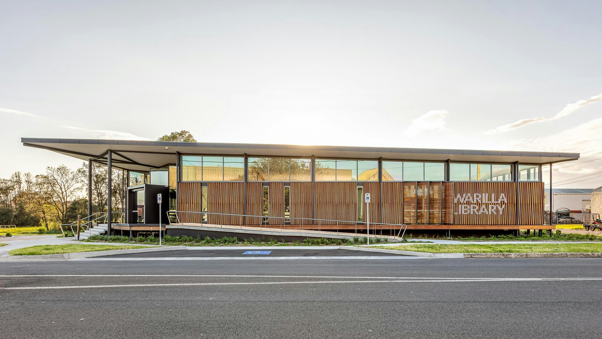 front of building
