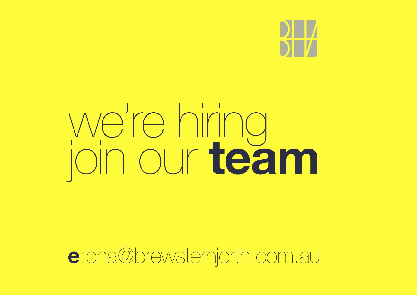 come join our team here at bha