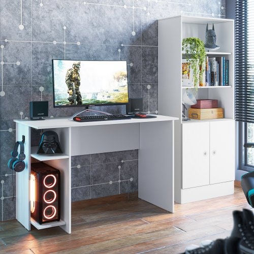 Gamer Qmovi Branco - Madeira Madeira