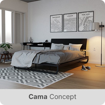 Cama concept na cor preto