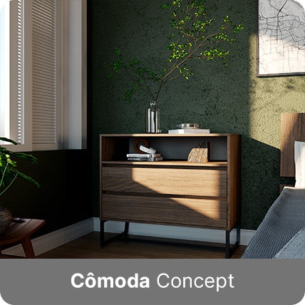 Cômoda concept ambientada cor acássia