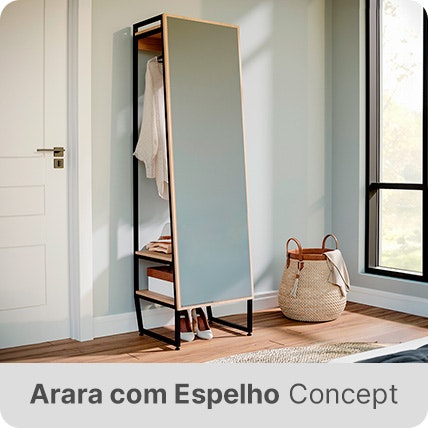 Arara com espelho na cor acácia