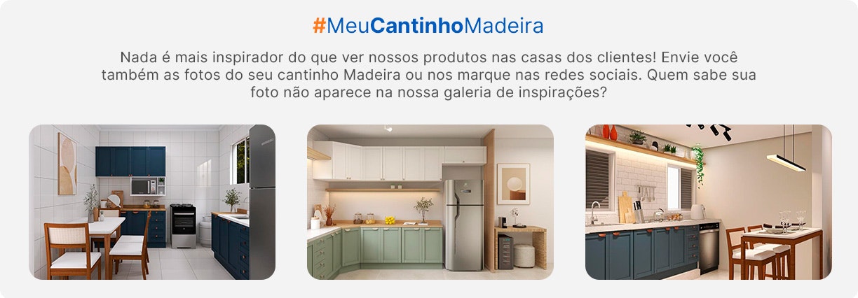 Bloco explicando sobre o #MeuCantinhoMadeira, hashtag utilizada no Instagram para que os clientes mandem fotos dos seus ambientes.