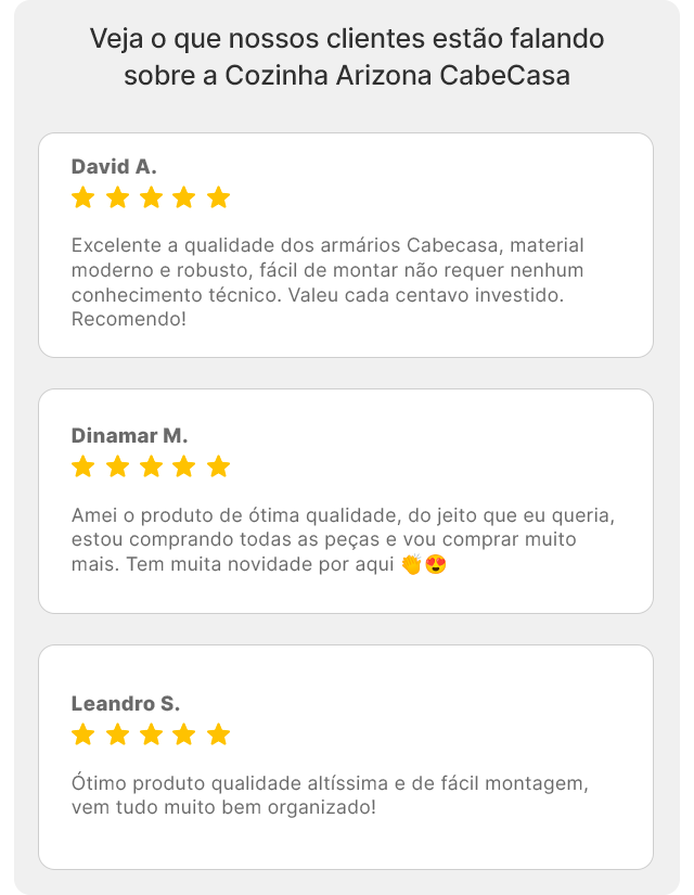 Imagem com reviews dos clientes