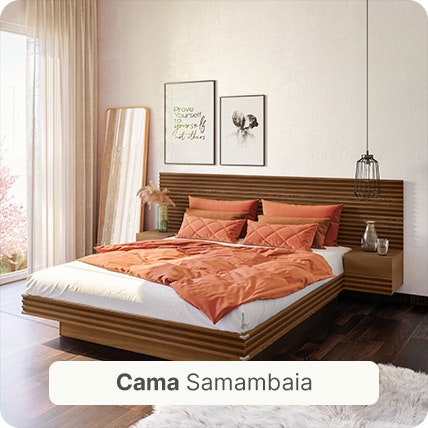 Imagem da Cama Samambaia na cor Freijó.