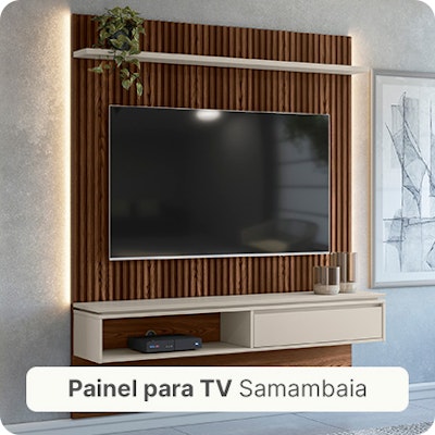 Imagem do Painel para TV Samambaia na cor Carvalho.