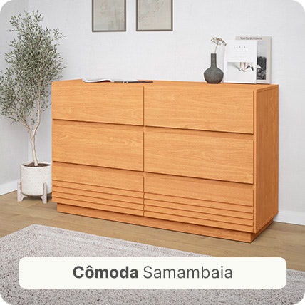 Imagem da Cômoda Samambaia na cor Carvalho.