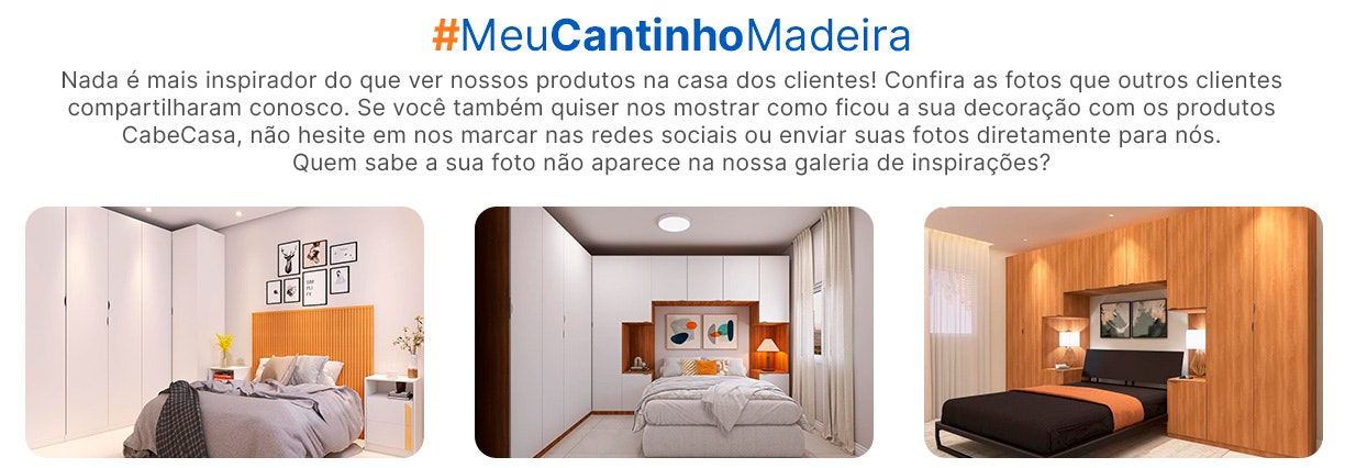 Imagem sobre o #MeuCantinhoMadeira, hashtag usada no Instagram @madeiramadeiraloja para os clientes compartilhares as fotos dos seus móveis.