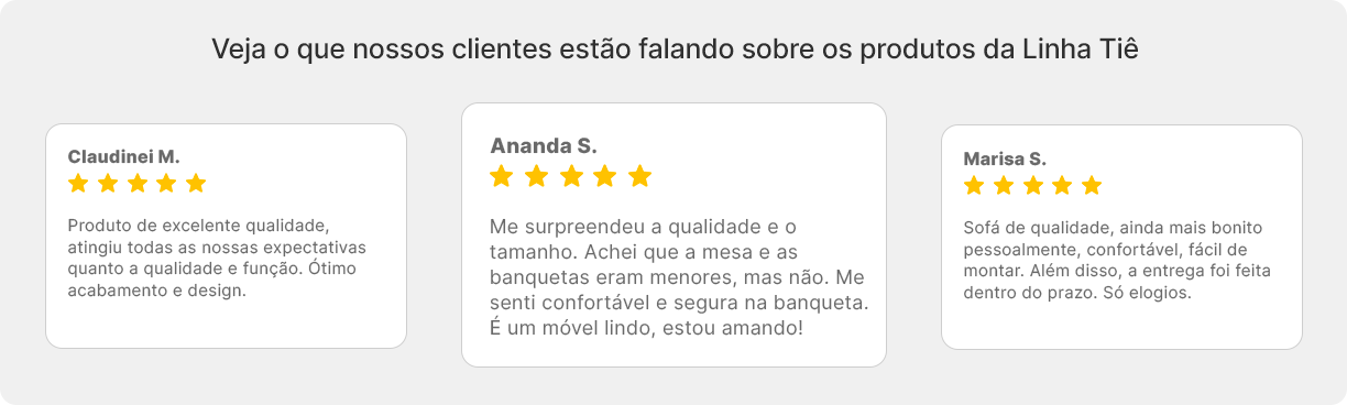 Alguns feedbacks sobre a Linha Tiê CabeCasa