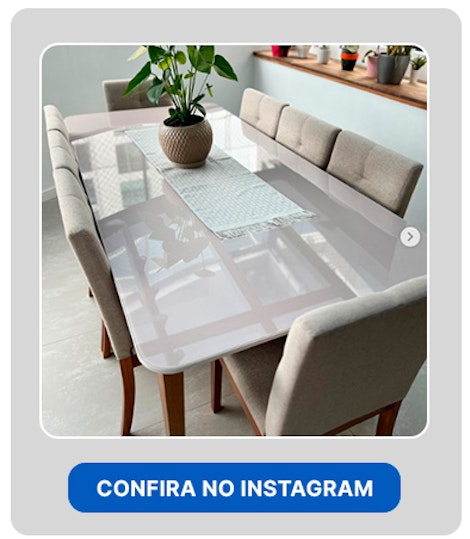 Imagem de um post no Instagram, enviado por um de nossos clientes, com a mesa e cadeiras Tiê.