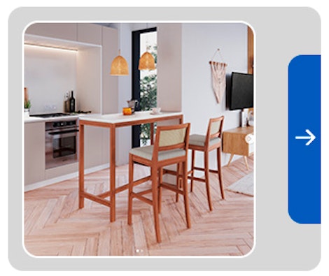Imagem com duas banqueta e uma mesa bistrô da Linha Tiê CabeCasa