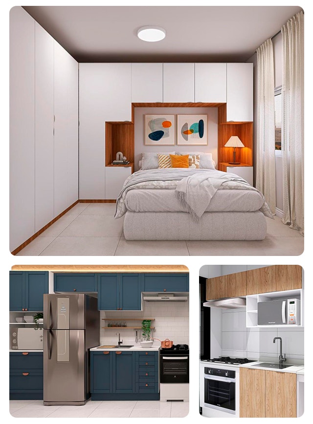 Imagem com exemplos de produtos modulados