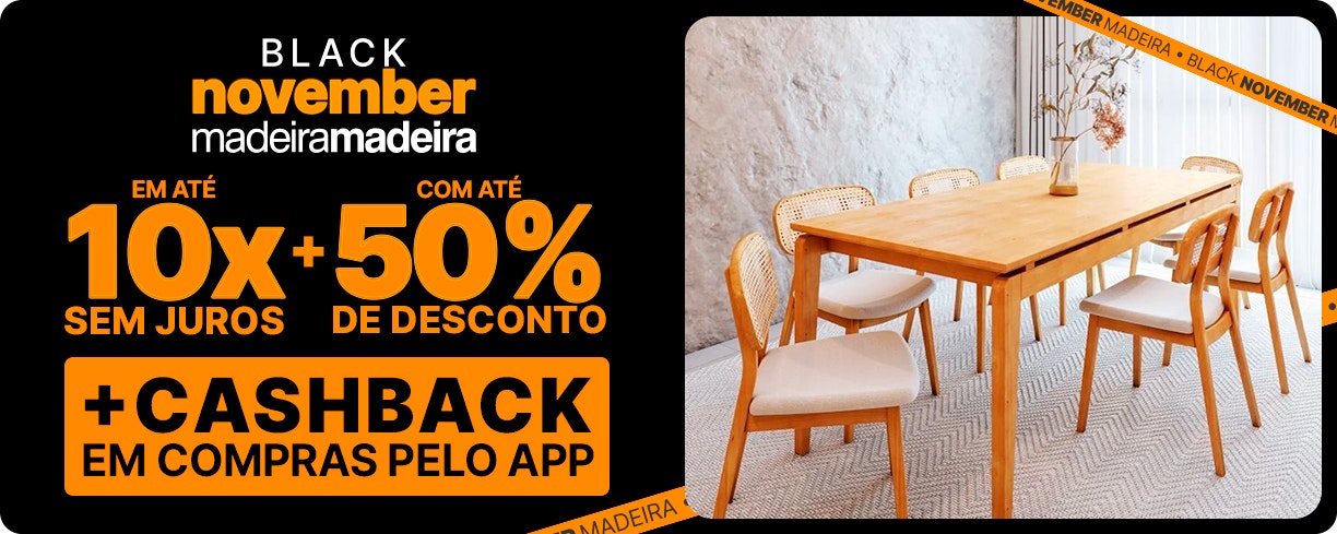 Black November com 50% OFF + CASHBACK em compras pelo APP
