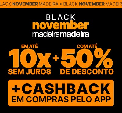 Black November com 50% OFF + CASHBACK em compras pelo APP