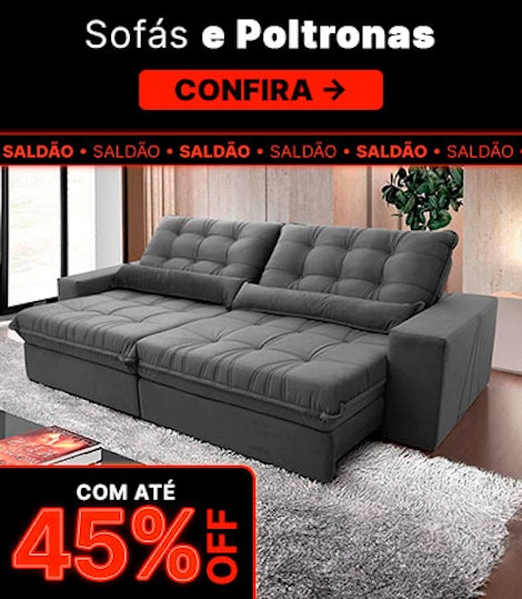 Aproveite 45% OFF em Sofás e Poltronas