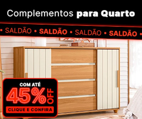 Até 45% OFF em complementos para quarto