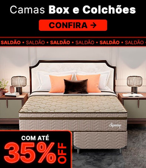 Cama box com até 35% OFF, confira.