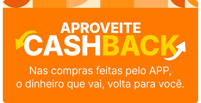 Nas compras feitas pelo APP, seu dinheiro volta para você.