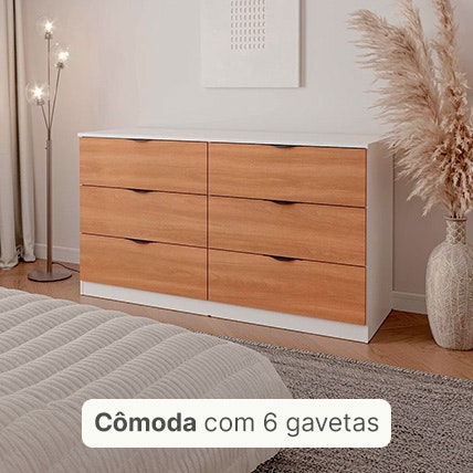 Cômoda com 6 gavetas Guarda-roupa Hera