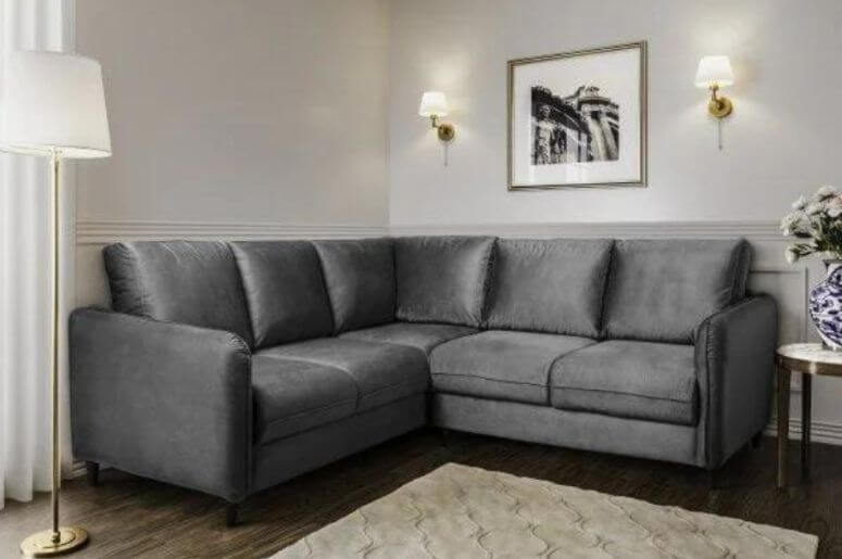 sofá de canto cinza