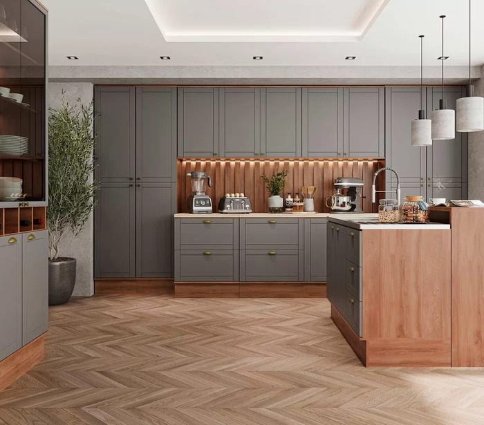 cozinha americana verde