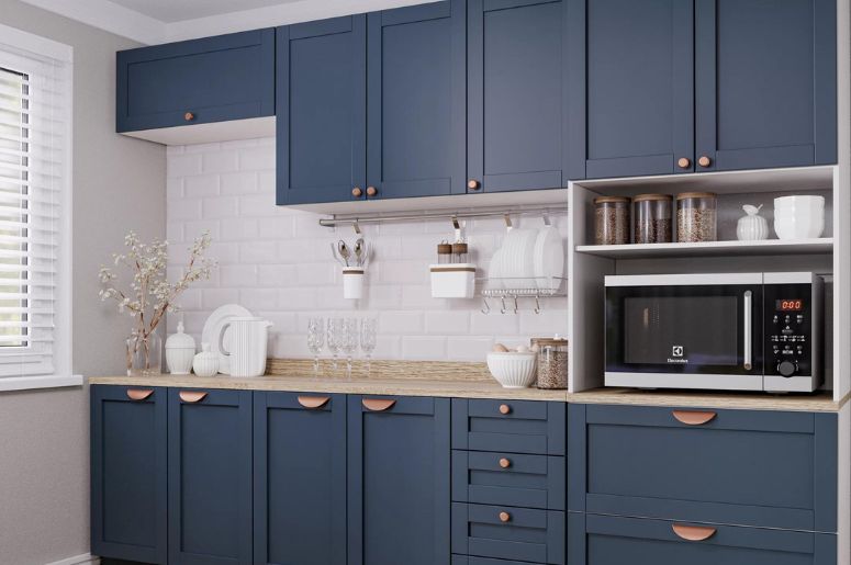 cozinha modulada azul