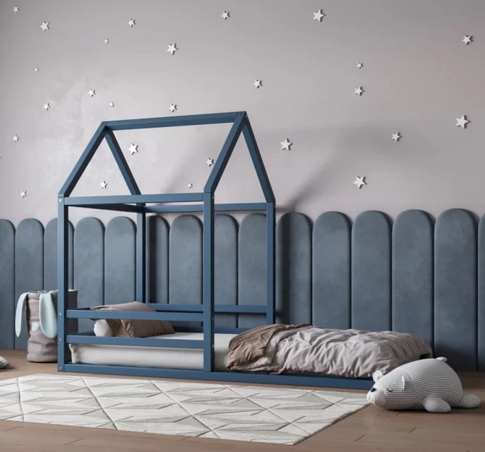 Cama infantil casinha azul