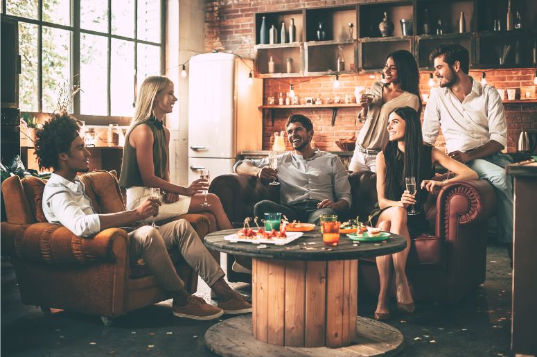 confraternização em casa