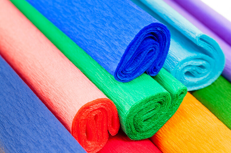 decoração com papel crepom