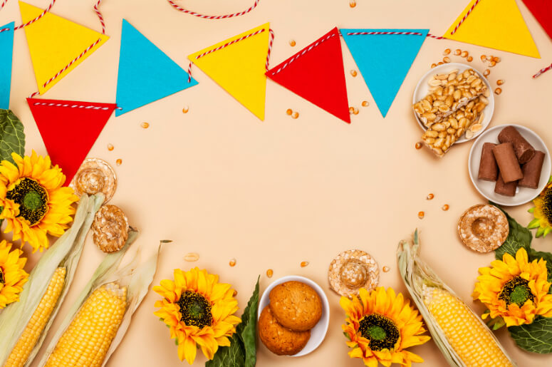 decoração da mesa junina