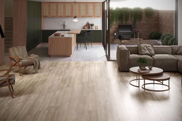 piso laminado na sala
