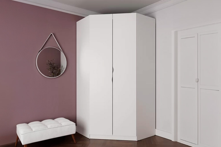 guarda-roupa de canto branco