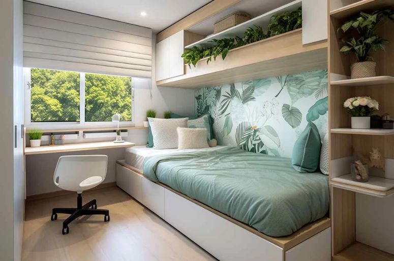 quarto pequeno decorado