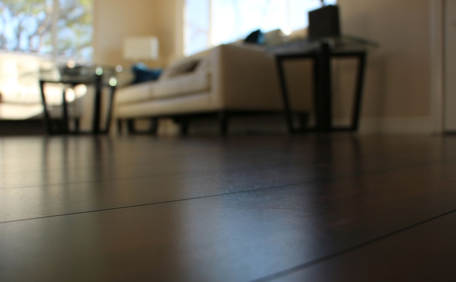 piso laminado na sala