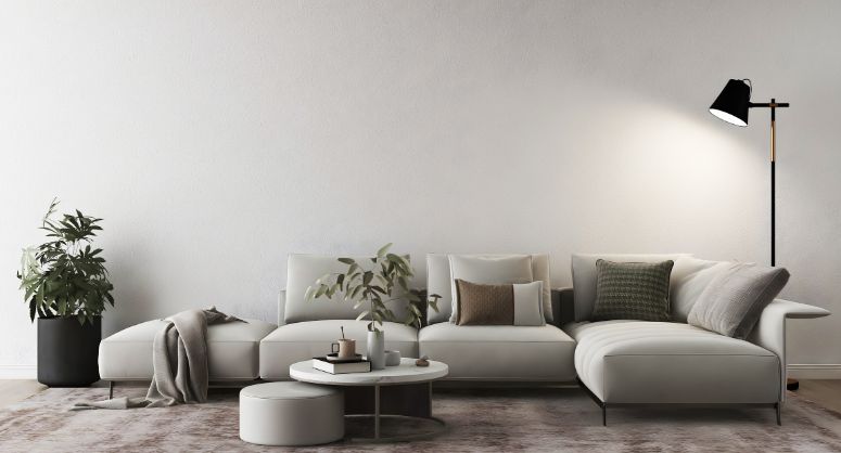 sofá com chaise moderno