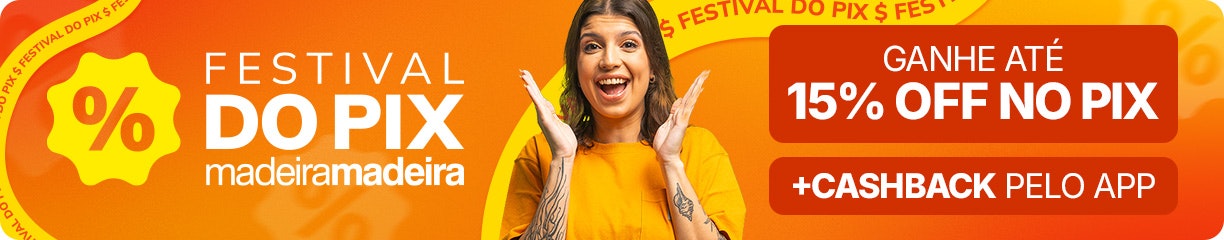 Ganhe até 15% OFF no PIX + CASHBACK em compras pelo aplicativo. Não perca!