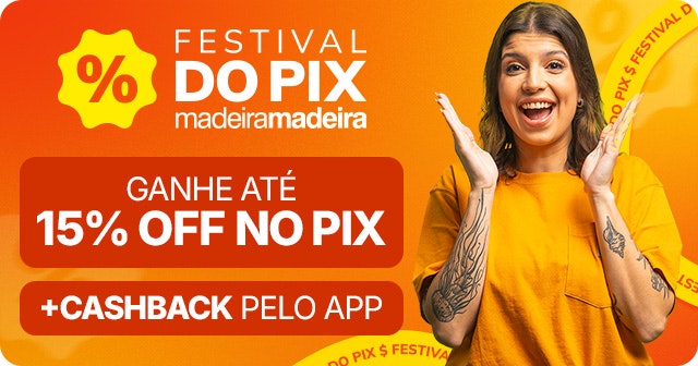 Ganhe até 15% OFF no PIX + CASHBACK em compras pelo aplicativo. Não perca!