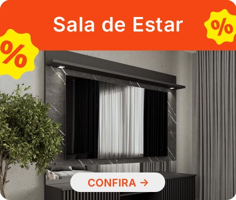 Confira Sala de Estar com até 15% OFF no PIX + CASHBACK pelo app.